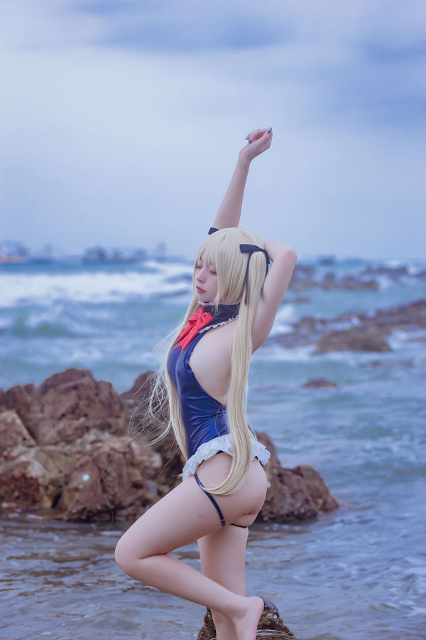 [Net Red COS] Beliebter Coser Nizuo Nisa-Blue Marie Rose Badeanzug