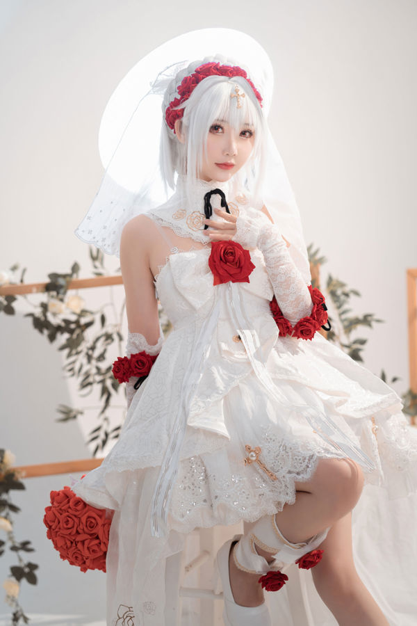 [Net Red COSER] Lindo y popular Coser Noodle Fairy - Theresa Wedding Dress